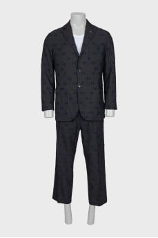 Men's suit with embossed logo