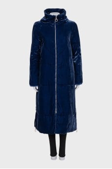 Blue coat with a zipper