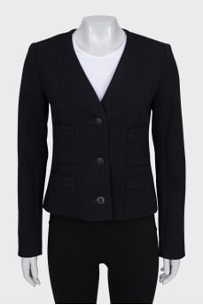 Black cropped jacket with pockets