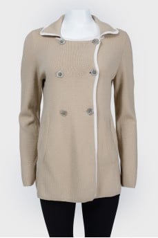Double-breasted cardigan with pockets