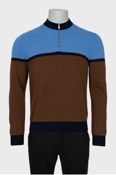 Men's wool jumper with a zip
