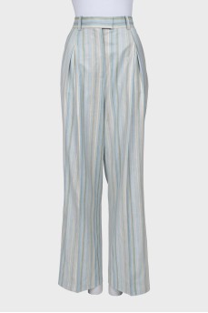 Striped wool trousers