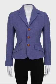 Fitted wool jacket with buttons