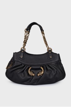 Leather bag with logo