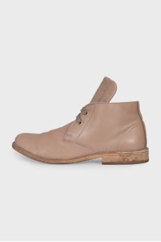Brown leather boots