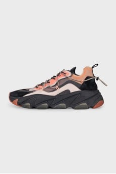 Combined sneakers with a mesh upper
