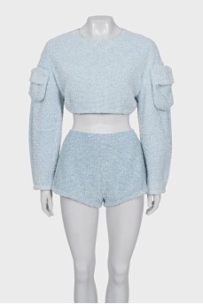 Light blue suit with patch pockets