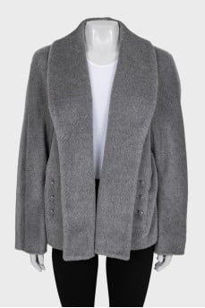 Gray short pile jacket