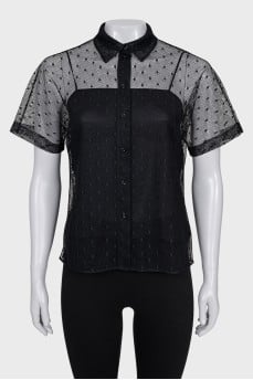 Black mesh blouse