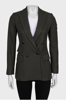 Double-breasted fitted jacket with pockets