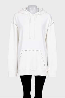 Белое oversize худи с биркой