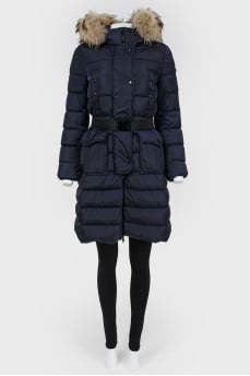 A down jacket for zipper and buttons