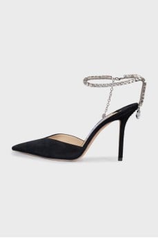 Saeda suede shoes with rhinestones