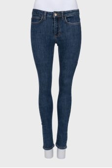 Сині джинси skinny fit з паєтками