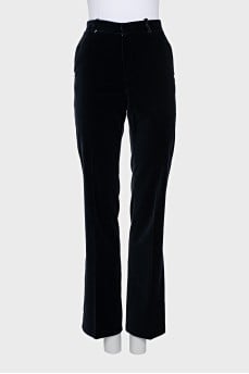 Velvet bootcut pants