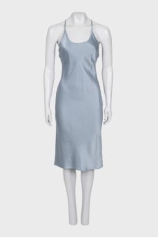 Satin blue dress