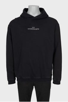 Men's black hoodie with brand logo