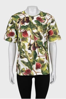 Floral Print Button-Down T-Shirt