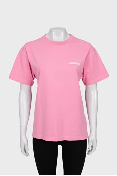 Pink T-shirt with brand logo