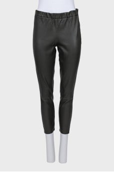 Cropped leather leggings
