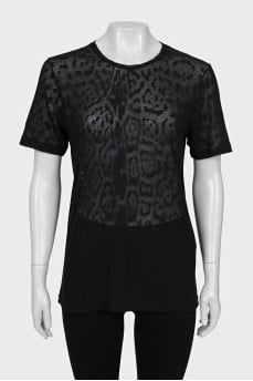 Black translucent t-shirt