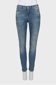 Джинси skinny fit з потертостями