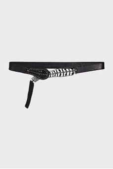 Black belt with metal elements