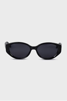 Сонцезахисні чорні окуляри в овальній оправі