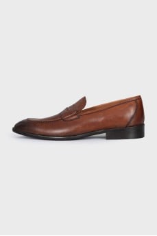 Men's brown leather loafers