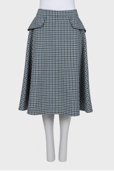 Wool skirt with silk lining