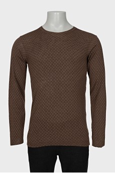 Men's brown printed jumper