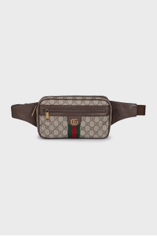 Men's belt bag with signature print