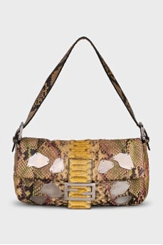Snakeskin Baguette Bag