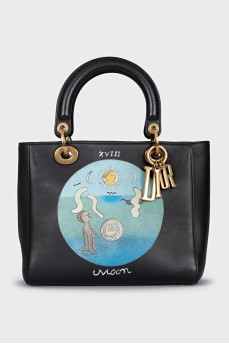 Шкіряна сумка з принтом Lady Dior