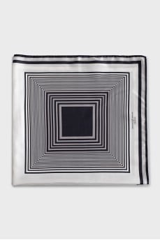 Black and white geometric print scarf