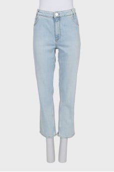 Light blue straight fit jeans with tag