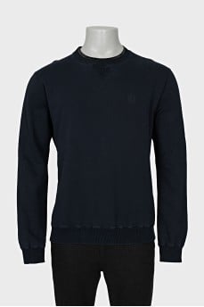 Men's blue sweatshirt with embroidery
