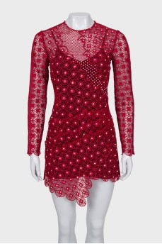 Red dress with rhinestones