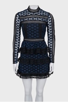 Blue dress with perforations