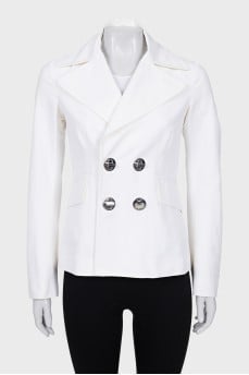 Double-breasted jacket with accent fastening