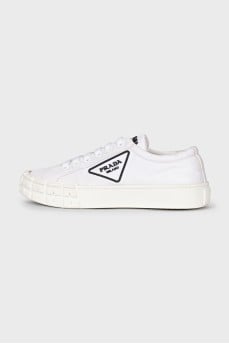 White textile sneakers