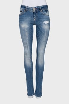 Джинси slim fit синього кольору