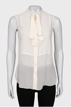 White blouse with ties