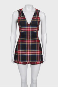 Jumpsuit with a zipper and shorts