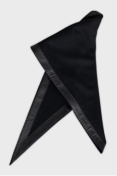 Black scarf with leather inserts