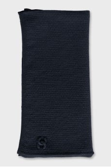 Cashmere gray scarf with logo