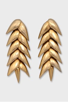 Gold-color spike-shaped earrings
