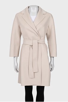 Wrap-around wool coat