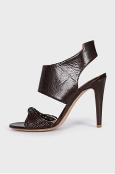 Brown sandals with a wide top