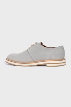Blue suede brogues
